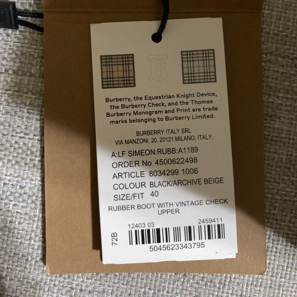 Burberry Rain Boots - Picture 1 of 4